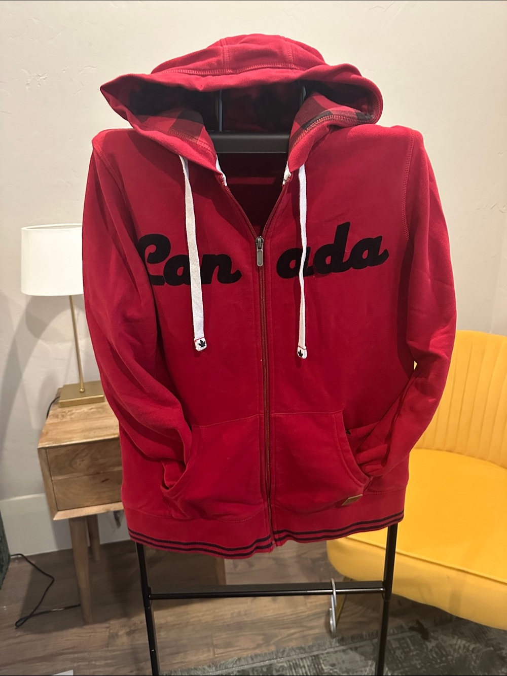 Red Canada Zip-Up Hoodie Sweater